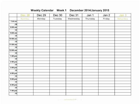 5 Day Schedule Template Awesome Work Week Calendar Template Printable ...