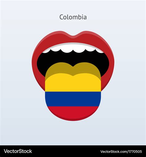 Colombia language abstract human tongue Royalty Free Vector