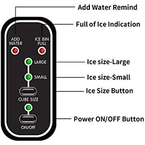 Euhomy Ice Maker Machine Countertop, Makes 26 lbs Ice in 24 hrs-Ice ...