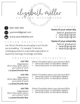 Resume + Cover Letter Templates by Mountain Living and Design | TPT