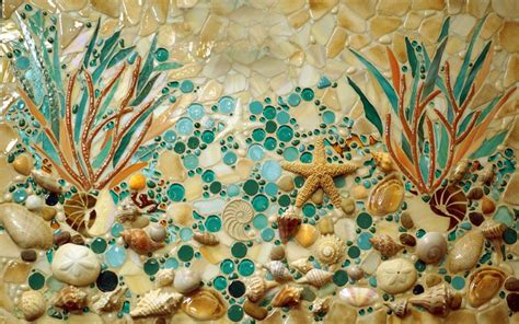 Beach Mosaic Mural | Designer Glass Mosaics Mosaic Tiles Crafts, Mosaic Tile Art, Mosaic Murals ...