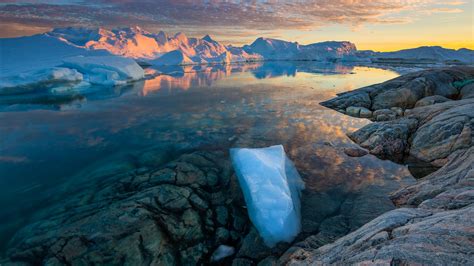 Sfondi : natura, paesaggio, nuvole, rocce, ghiaccio, tramonto, acqua, fiume, Ilulissat Icefjord ...