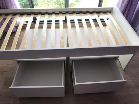 IKEA SLAKT single bed frame with storage box and guard rail, Furniture & Home Living, Furniture ...