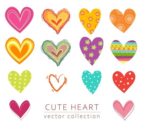 Premium Vector | Cute heart vector collection