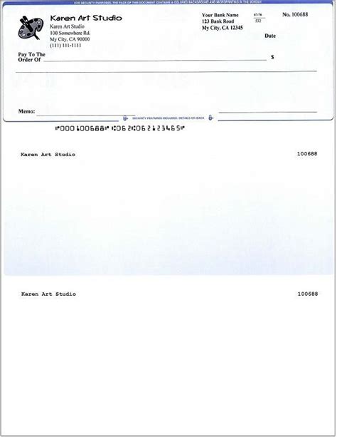 Blank Business Check Template | Business Checks, Printing with regard to Blank Business Check ...