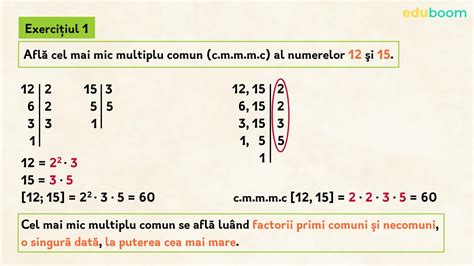 Cel mai mic multiplu comun (c.m.m.m.c). Matematica clasa a 6-a