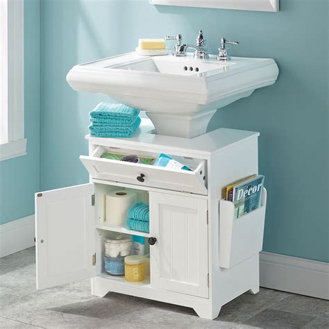 The Pedestal Sink Storage Cabinet - Hammacher Schlemmer