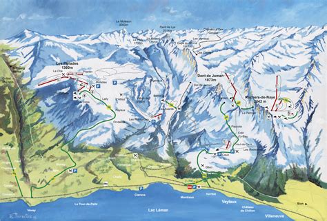 Rochers de Naye – Montreux Trail map - Freeride