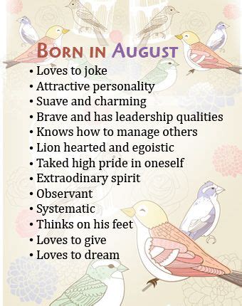 What Your Birth Month Says About You | Birthday month quotes, August ...