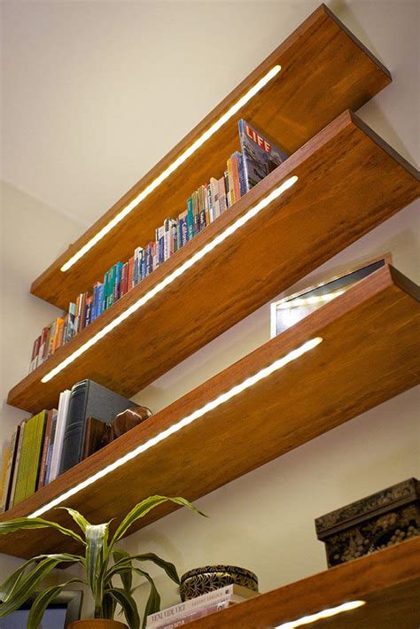 Nearly Invisible Shelf Lighting - Diode LED | Bookshelf lighting, Shelf lighting, Led shelf lighting