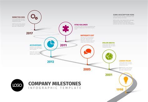 Timeline template with icons ~ Other Presentation Software Templates ~ Creative Market