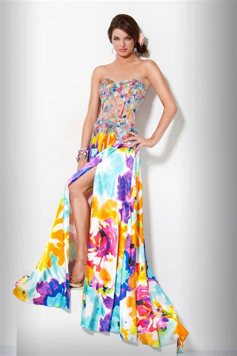 Watercolor, flowers and dainty swirls are some of my favorite prints for prom. Choose one that ...