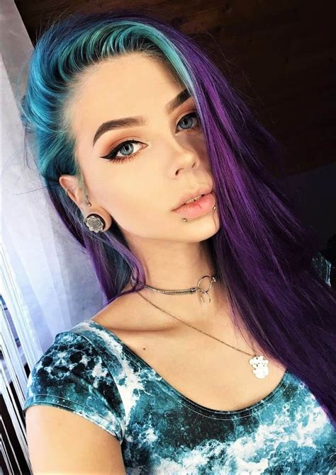 35 Edgy Hair Color Ideas to Try Right Now | Frisure, Hår ideer, Lilla