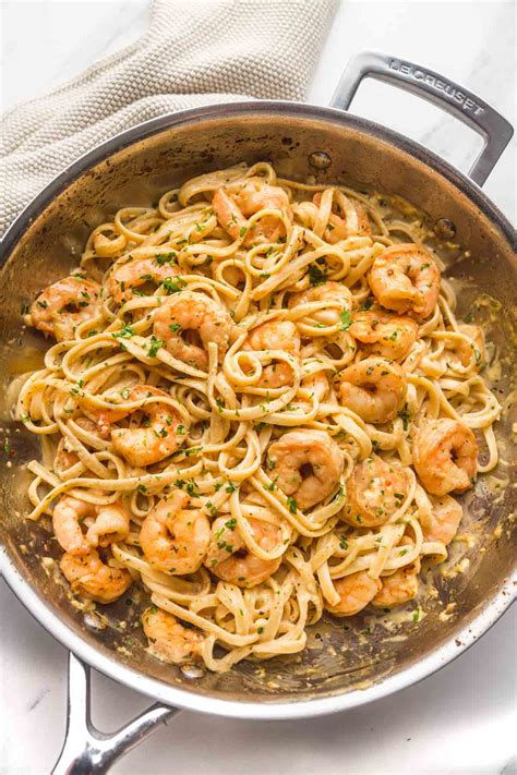 Creamy Garlic Shrimp Pasta - Little Sunny Kitchen