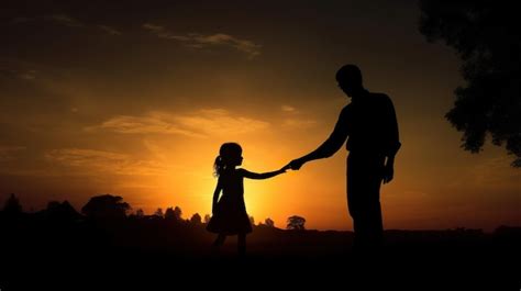 Premium Photo | A silhouette of a child and a sunset