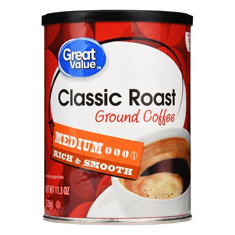 Great Value Classic Roast Ground Coffee, Medium Roast, 11.3 oz - Walmart.com