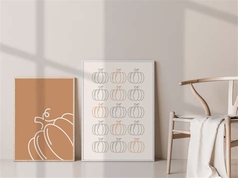 Minimal Pumpkin Print Fall Decor Pumpkin Printable Wall Art - Etsy