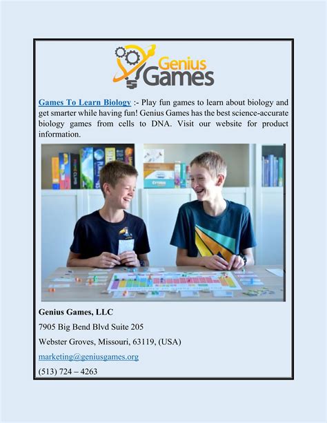 Games To Learn Biology | Geniusgames.org by Genius Games, LLC - Issuu