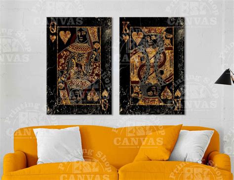 King and Queen Playing Card Set wall art His & Hers Wall Art | Etsy