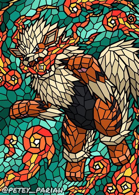 [OC] Stained glass Arcanine : r/pokemon