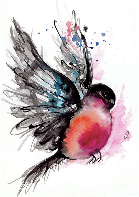 Flying emotions /Watercolor Bird Painting / Painting by Stanila Ivanova - Pixels