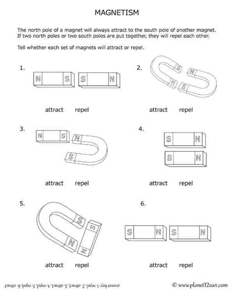 magnetism | Kindergarten worksheets, Worksheets for kids, Kids worksheets printables