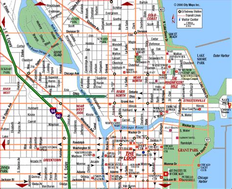 nice Map of Chicago | Chicago tourist, Downtown chicago map, Chicago map