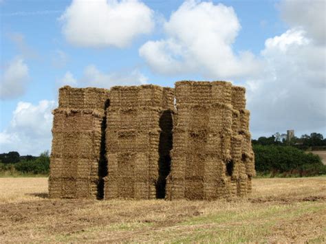 A stack of square straw bales © Evelyn Simak :: Geograph Britain and ...