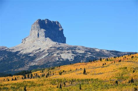 Chief Mountain in Montana, US, is an example of a klippe. It consists ...