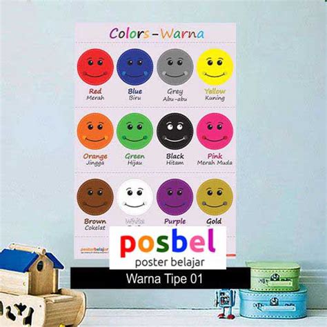 POSBEL Poster Belajar Seri Warna Tipe 01 - Mainan Edukasi Anak