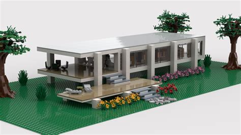 LEGO MOC Modern House - Farnsworth Style by zero_g_is_fun | Rebrickable - Build with LEGO