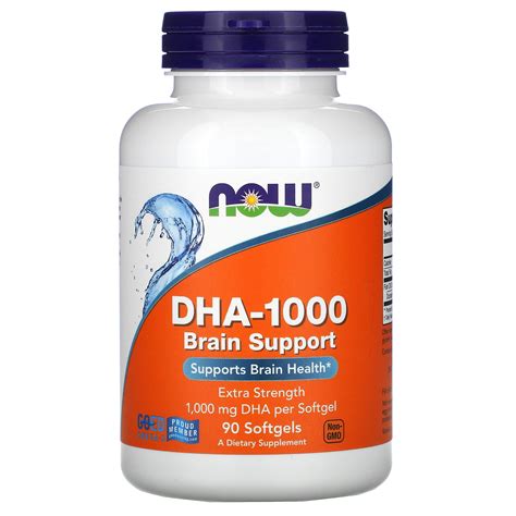 Now Foods DHA-1000 Brain Support, Extra Strength, 1,000 mg, 90 Softgels ...