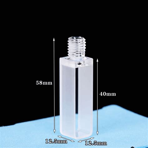 Screw 10mm, 3.5mL, 2 Windows, Round Bottom, HTR, New, QS2HR-N, Spectrometer UV Cuvette, Quartz