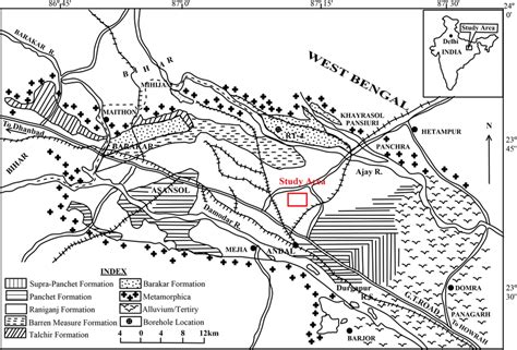 Geological map of the Raniganj coalfield area (after Murthy et al.... | Download Scientific Diagram