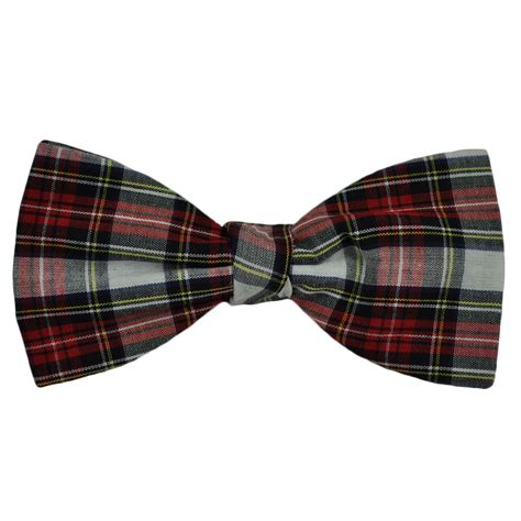 White Dress Stewart Tartan Patterned Bow Tie by Van Buck from Ties ...