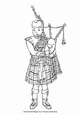 Scottish Piper Colouring Page  Burns Night Crafts Coloring Pages sketch template