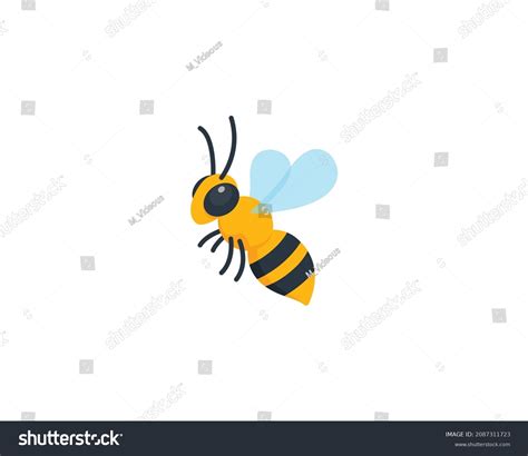 Honey Bee Vector Isolated Icon Emoji Stock Vector (Royalty Free ...