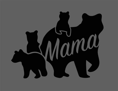 Mama Bear With 1,2,3 Cubs Options .SVG File for Vinyl Cutting - Etsy