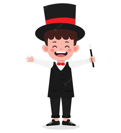 Premium Vector | Cute Happy kid celebrate halloween wears magician ...