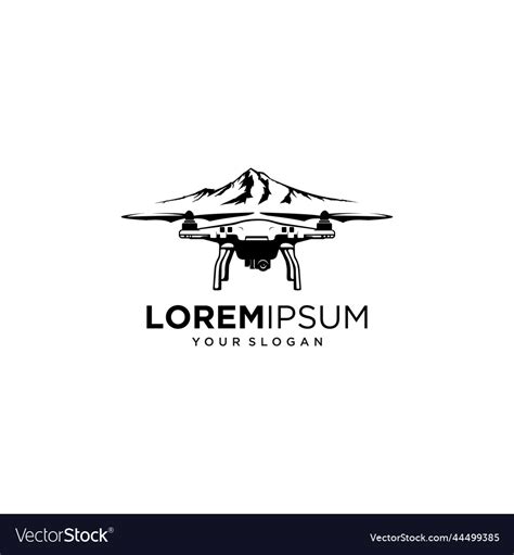 Long range drone silhouette logo Royalty Free Vector Image