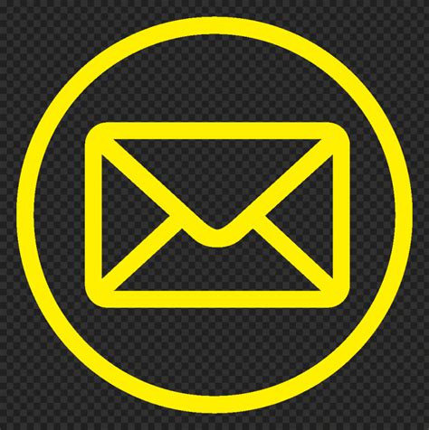 Mail Email Address Round Outline Yellow Icon PNG IMG | Citypng