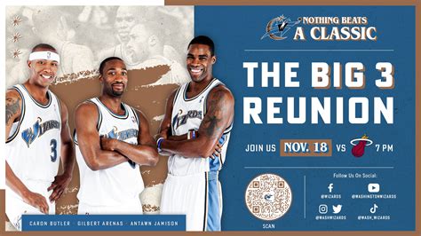 Wizards to reunite Gilbert Arenas, Caron Butler, Antawn Jamison for 25th anniversary celebration ...