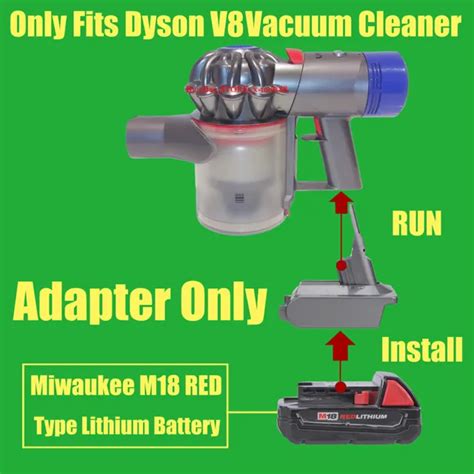 1X ADAPTOR FITS# Milwaukee M18 RED XC Li-Ion Battery To Dyson V8 Cordless Vacuum $23.68 - PicClick