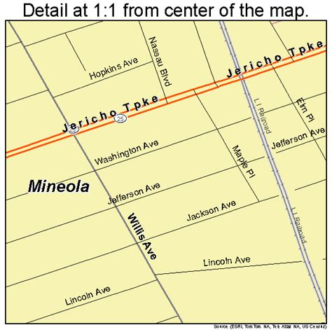 Mineola New York Street Map 3647636