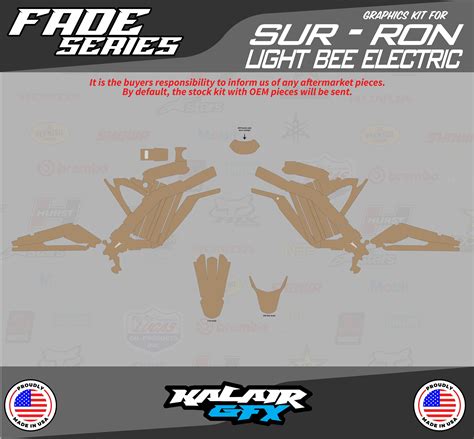 Graphics for Sur-ron Surron Light Bee Electric Decals Fade Series Tan ...