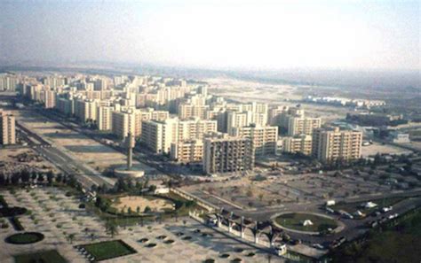 Aerial photograph of the Khobar Towers complex near King Abdul Aziz Air ...