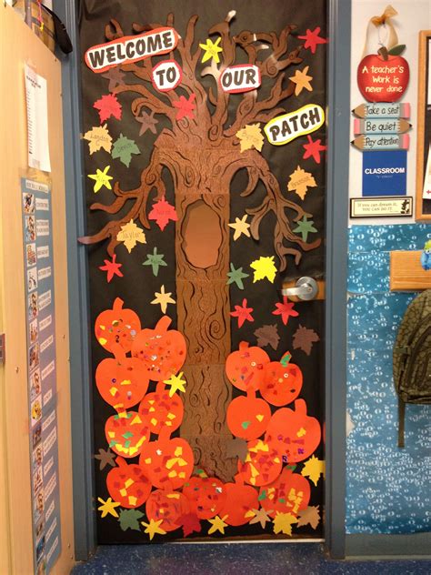 Fall door at school | Fall classroom decorations, School door decorations, Fall door decorations