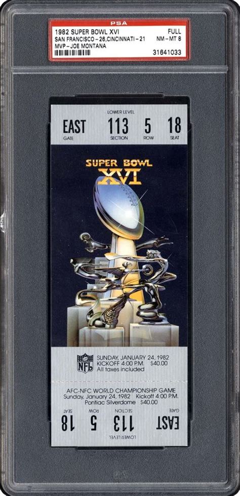 Super Bowl XVI | PSA TicketFacts℠