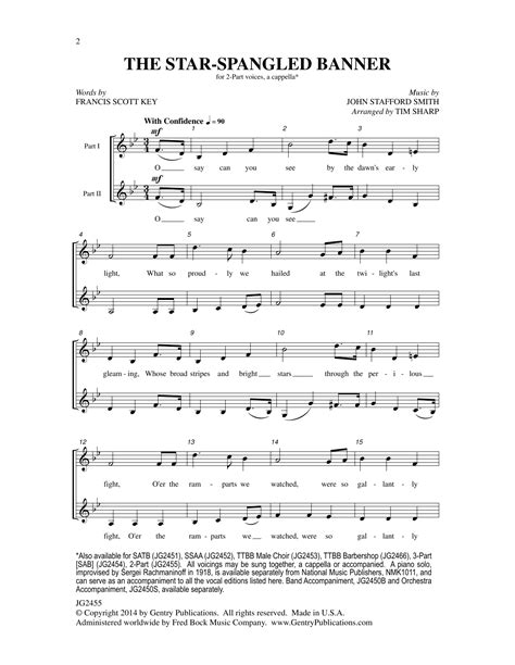 The Star-Spangled Banner by Tim Sharp Sheet Music for 2-Part Choir at Sheet Music Direct