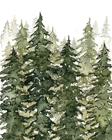 Watercolor Pine Trees | Pine tree painting, Pine tree art, Tree painting